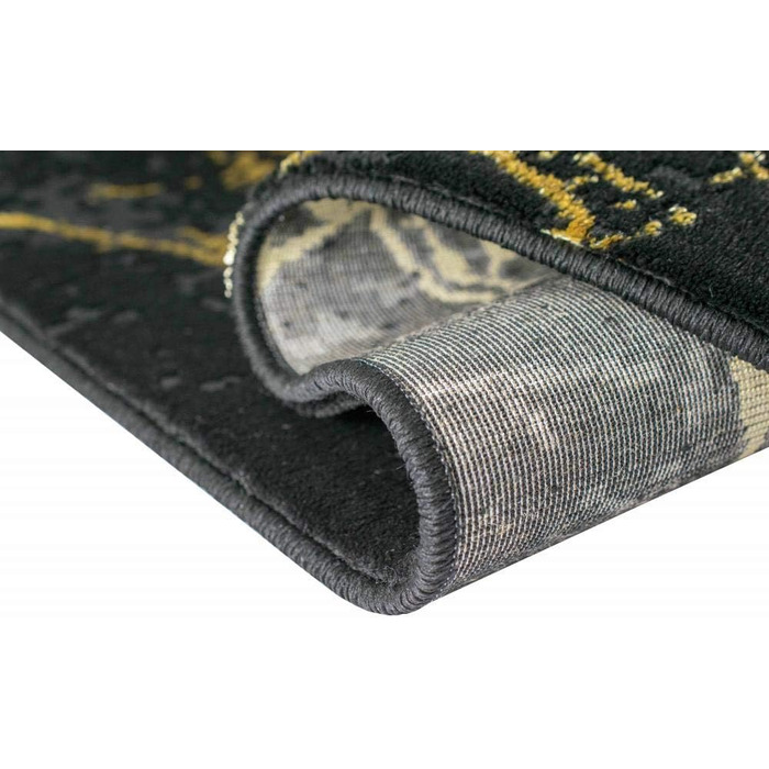 Килим для вітальні сучасний килим для вітальні мармуровий вигляд чорне золото розмір 240 x 340 см