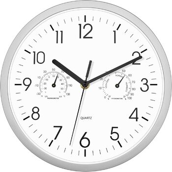 Настінний годинник Foxtop з індикатором температури і вологості Сучасний без цокання Безшумний годинник для кухні вітальні ванної