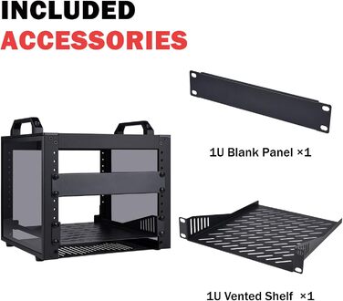 Серверна стійка GeeekPi 4U, 10-дюймова мережева стійка для серверів, мережевого та аудіо/відео обладнання, кріплення для стійки DeskPi RackMate T0 Plus, глибина 260 мм, чорний колір, 4U x 10,23&quot x Ш