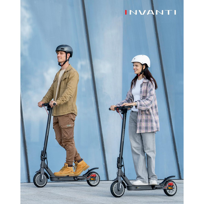 Електросамокат з допуском до дорожнього руху, електросамокат INVANTI E30, запас ходу 32 км, електросамокат для дорослих із задніми амортизаторами, електросамокат вантажопідйомністю 120 кг, складний електросамокат із застосунком та поворотниками, сірий
