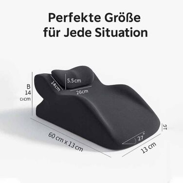 Подушка Liborah, покращена багатофункціональна подушка для пар 27 з пандусом, з невеликими аксесуарами, кілька положень забезпечують підтримку та розслаблення спини (чорна)