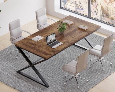 Письмовий стіл 180 см Сучасний великий комп&39ютерний стіл для домашнього офісу Дерев&39яний робочий стіл Комп&39ютерний стіл для письма в спальні Простий ігровий стіл для ПК Вінтажний коричнево-чорний 180 см Кантрі Коричневий