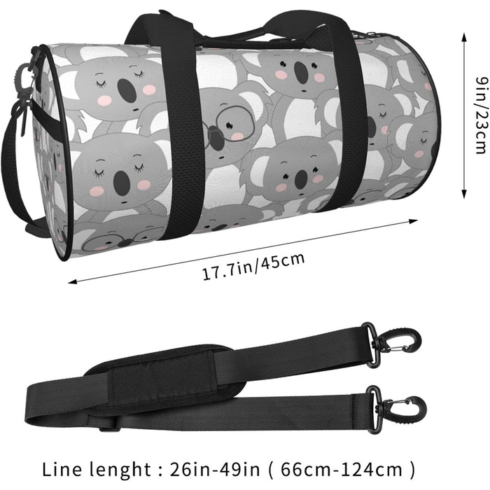 Спортивна сумка з милим малюнком коали, для фітнесу, подорожей та багажу. Велика дорожня сумка для чоловіків та жінок, ідеальна для коротких поїздок та вихідних.