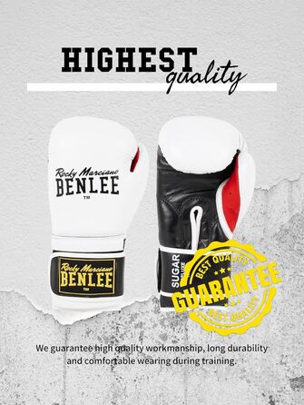 Боксерські рукавички BENLEE Rocky Marciano Sugar Deluxe, білі, 14 унцій