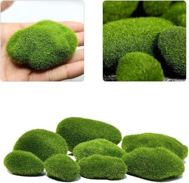 Штучний мох Скелі Декоративні мохові камені Штучний мох Консервований мох Прикраса для моху Картина DIY Ремесло Виготовлення моделей, 30 Pieces Moss Ball Green Moss Balls