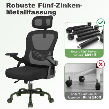 Ергономічне офісне крісло rattantree, стілець для роботи з відкидними підлокітниками, підголівником та спинкою