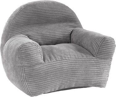 Дитяче крісло Traumnacht Ella зі знімним чохлом з високоякісної вельветової тканини, можна прати, 60 x 50 x 55 см, сірого кольору, виготовлено за німецькими стандартами якості. Крісло для малюків