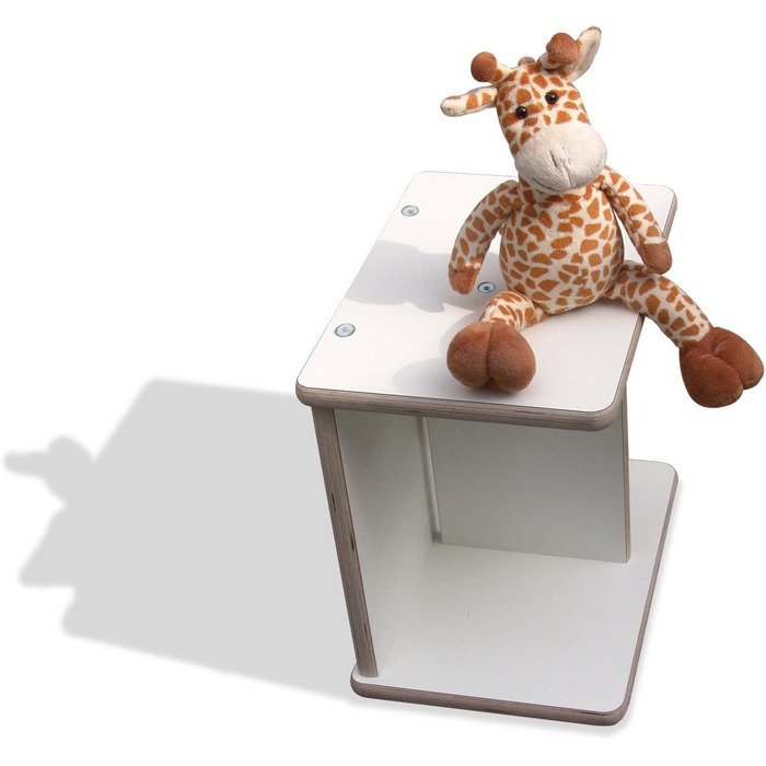 Двосторонній табурет - білий 2 кріплення 2-й вибір Стілець Монтессорі Дитяча лавка Дитяча лавка Табурет зроблений майстрами білий