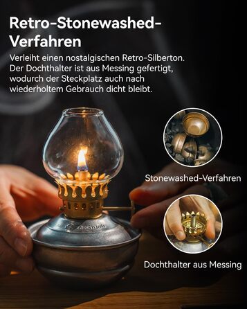 Вінтажна гасова лампа Thous Winds, міні-гасова лампа Luminara, маленькі настільні ліхтарі, ретро-декор, гасова лампа для аварійного освітлення, для приміщень, дому, саду, кемпінгу - латунь