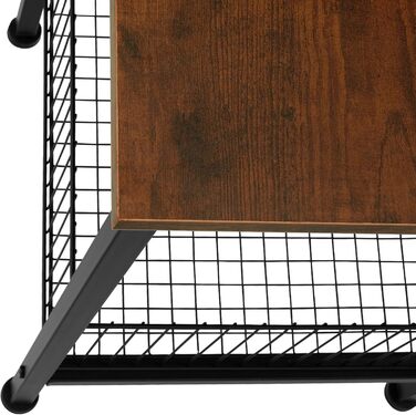 Журнальний столик tectake з місцем для зберігання, журнальний столик із сітчастим кошиком, тумбочка 40 x 40 x 55,5 см, декор для спальні, декоративні меблі для вітальні, підставка для рослин - індустріальне темне дерево, рустикальний індустріальний темно-