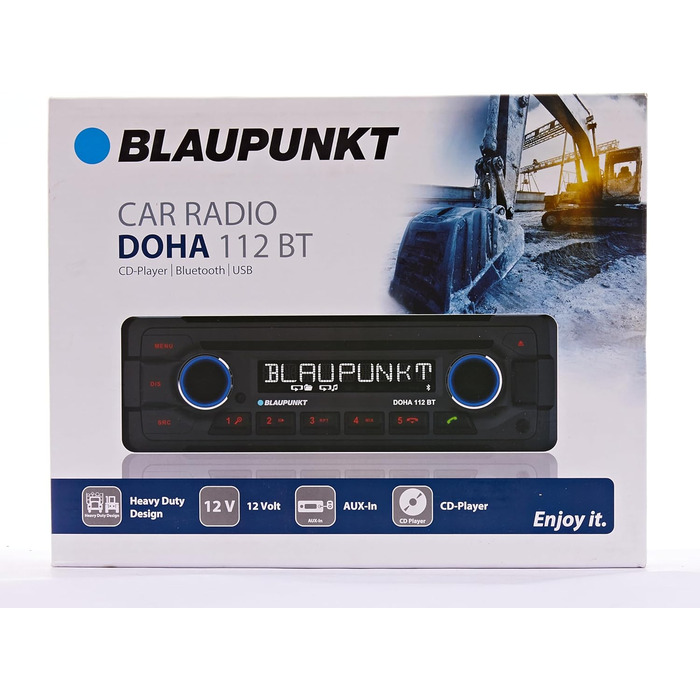 Гучний зв'язок Bluetooth, 12 В, міцний дизайн DOHA112BT одинарний, 1-DIN