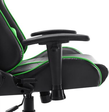 Ігрове крісло чорно-зелене зі штучної шкіри