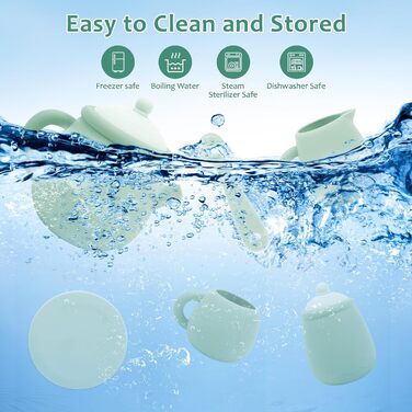 Дитячий набір для чаювання Веселий чайний вечір, силіконовий посуд для ігрової кухні, 15 предметів. Розвиваючий ігровий набір для дівчаток та хлопчиків, сприяє фантазії та навчанню, чудовий подарунок для дітей від 3 до 5 років, зелений колір.