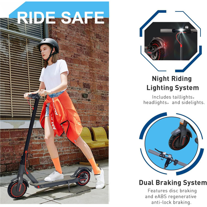 Дюймовий електросамокат з функцією додатку, з тримачем для мобільного телефону та протиугінним пристроєм Складаний електросамокат,