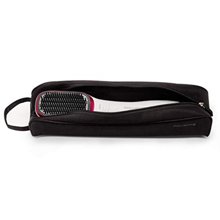 Стайлер для волосся 2-в-1 Rowenta CF6220 Wonder Air Brush фен-щітка та вирівнювач, 900 Вт, іонізація, з чохлом для зберігання, білий/рожевий