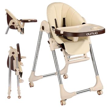 Дитячий стільчик для годування OUNUO Регульований і складний дитячий стільчик для годування Зростаючий дитячий стільчик для годува