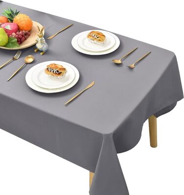 Скатертина Hiasan Гладка скатертина Стійка до плям скатертина з ефектом лотоса Легка водовідштовхувальна столова білизна, сіра, 14