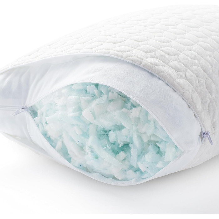 Подушка LUCID 80 x 80 см з гібридним наповнювачем з подрібненого пінного матеріалу з ефектом пам&39яті та мікрофібри знімний, регульований наповнювач чохол, який можна прати для сну на боці, спині та животі