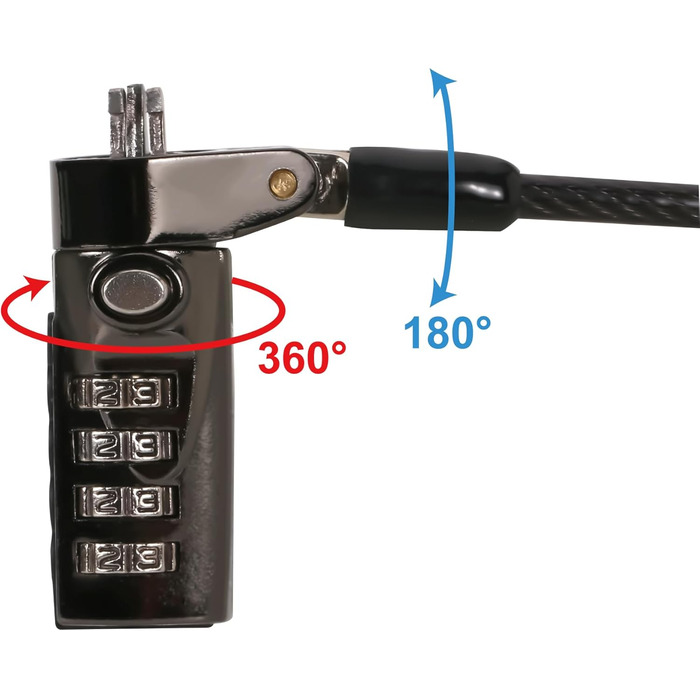 Комбінований замок для ноутбука, слот для нанозамка, 1,8 м, 01BN