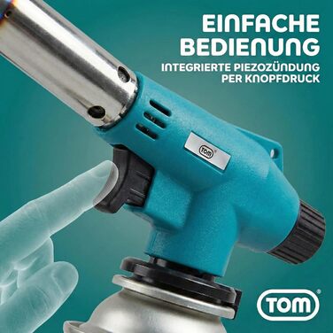 Газовий пальник TOM Кріплення для пальника Газові балончики з байонетним кріпленням MSF-1A для майстерні, саду, кухні тощо 1300C П&39єзорозпал Паяльний пальник Пальник Бунзена (газовий пальник з 4 газовими балончиками)