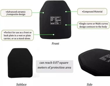 Балістичне обладнання Легка м'яка бронепластина Армійська балістична пластина Військова (колір 2PCS)