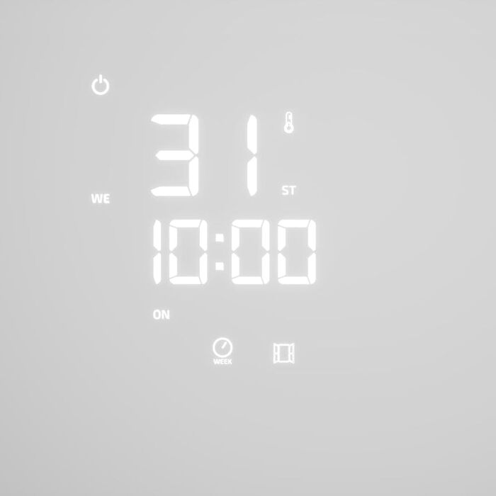 Керамічний настінний обігрівач Cecotec Ready Warm 5310 PowerBox зі світлодіодним дисплеєм та пультом дистанційного керування, 2000 Вт, 3 режими, 24-годинний таймер, коливання, IP23, монтажний комплект, площа покриття 20 м