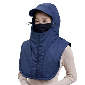 Дихаюча термокепка для велоспорту мотоциклетний головний убір із покриттям для обличчя, зимова спортивна кепка, для подорожей, катання на лижах, походів, сноубордингу, спорту, катання на санках, велоспорту в холодну погоду, темно-синя