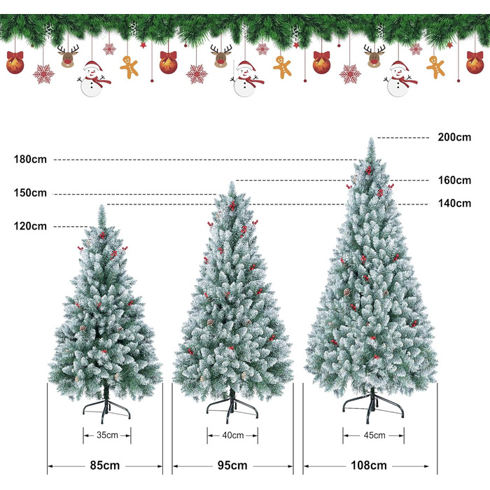Штучна ялинка з ефектом сніга 160 см Homewit
