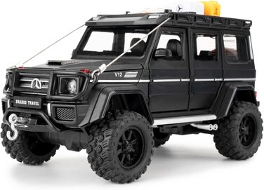 Модель автомобіля Mercedes Benz G550 з функцією від'їзду назад, дитяча іграшкова машина зі світлом і звуком, колекційна модель автомобіля, подарунок для хлопчиків і дівчаток (чорна), 124