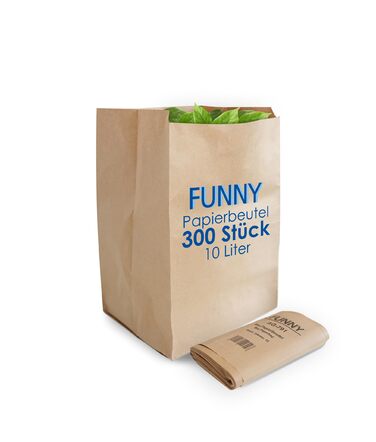 Паперові пакети Funny Bio, коричневі, приблизно 10 л, 1 упаковка (30 x 10 шт. )