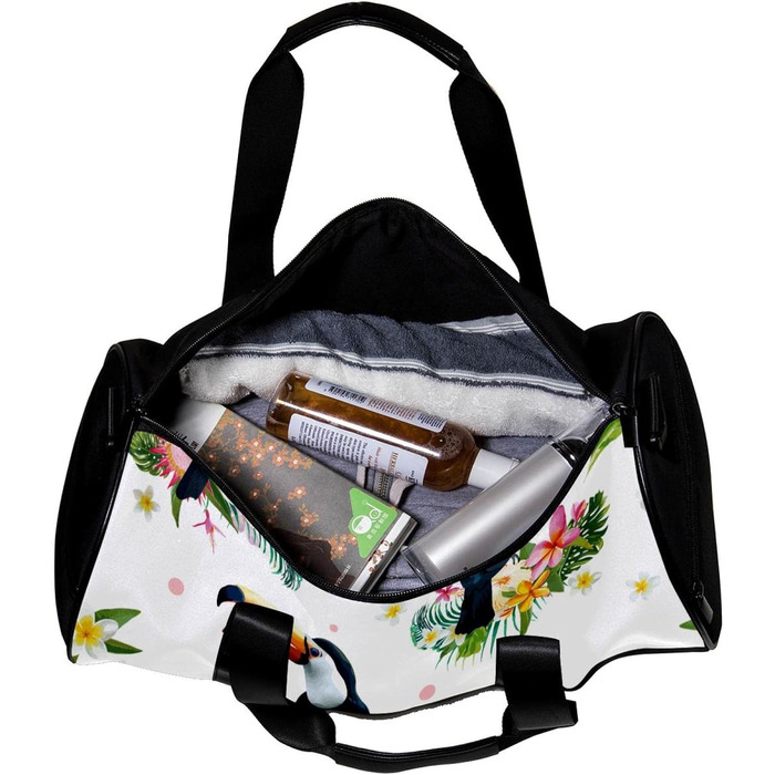 Спортивна сумка, маленька дорожня сумка, сумка для шопінгу та йоги з тропічним листям, сумка для фітнесу на відкритому повітрі, ручна поклажа