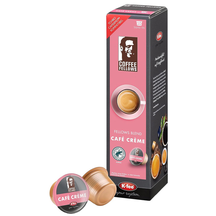 Капсули Coffee Fellows Blend Caf Crme, сумісні з K-fee та Tchibo Cafissimo*, шоколадно-горіхові смаки, 120 кавових капсул