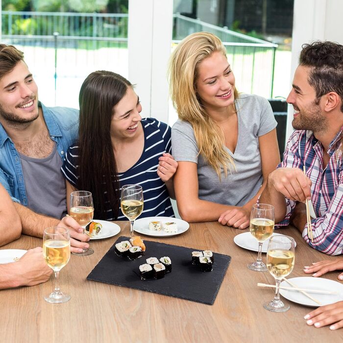 Набір сланцевих тарілок 6, великі сервірувальні тарілки з сланцю та набір сланцевих тарілок 6, 26 x 16 см, для сервірування та ети