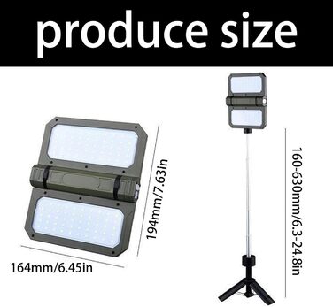 Портативний телескопічний кемпінговий ліхтар з регульованою підставкою та вбудованим блоком живлення для активного відпочинку на свіжому повітрі