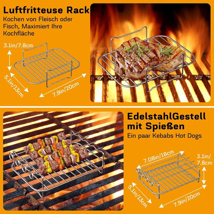 Аксесуари для фритюрниці - Аксесуари для мультипечі для Ninja Foodi AF400EU AF300EU 9.5L та інших двозонних аерофритюрниць, без BPA, аксесуари для мультипечі Ninja