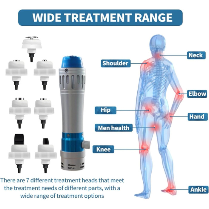 Фізіотерапевтичний інструмент, професійний апарат для ударно-хвильової терапії ED Пристрій для екстракорпоральної ударно-хвильової терапії Пристрій для масажу глибоких тканин м'язів для полегшення хронічного болю