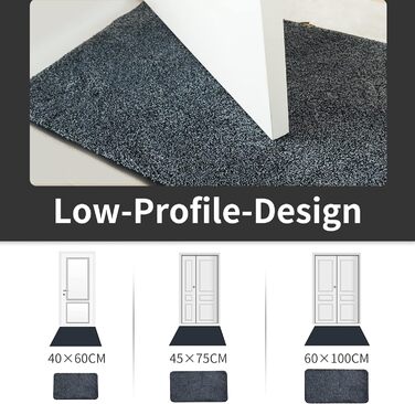 Килимок для дверей COSY HOMEER для приміщень 50 x 80 см, м'який абсорбуючий і брудовідштовхуючий килимок нековзний, низькопрофільн