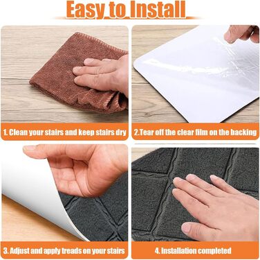 Килимків для сходів, 55 x 19 см, протиковзкі, самоклеючі, для приміщень, можна прати в пральній машині, самоклеючий килимок для сходів для дітей, людей похилого віку та домашніх тварин, 55 см x 19 см, темно-сірий, 15