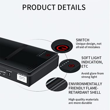 Міні-блок безперебійного живлення 5/9/12 В 10400 мАг для WLAN-маршрутизатора Стабільне джерело живлення ABS 10400 мАг блок резервн