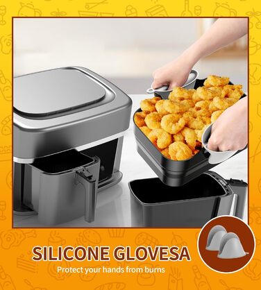 Аксесуари для фритюрниці Ninja AF500EU, подвійна фритюрниця 10 шт. Аксесуари для Ninja Foodi FlexDrawer 10.4 л з вкладишами та стійками