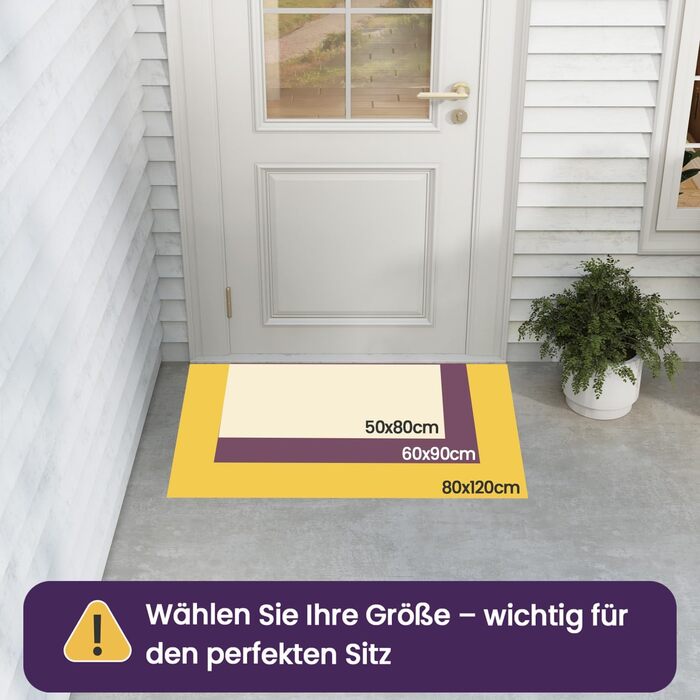 Килимок для вулиці DEXI, нековзний килимок для вловлювання бруду, миється та стійкий до атмосферних впливів, тонкий килимок для дверей, вхідний килимок, скребок для ніг для вхідних зон та зовнішніх майданчиків, 60 x 90 см, сірий