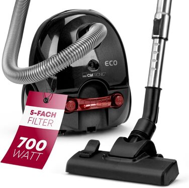 Пилосос з мішком Clatronic BS 1300 N, 700 Вт, 5-рівнева система мікрофільтрації, антрацит (Модель 2024)