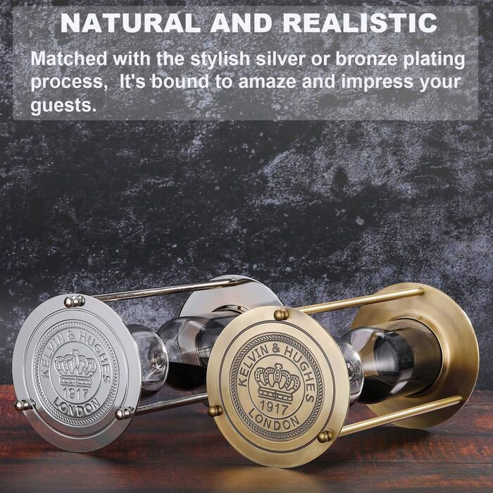 Пісочний годинник SuLiao для Uten, Поворотний на 720, Старовинний білий пісочний годинник, Вінтажний пісочний годинник 1 Hora Reloj de Arena, Великий метал, Пісочний годинник, Офіс, Письмовий стіл, Дім, Весільне оформлення (Чорний, 15 хвилин)