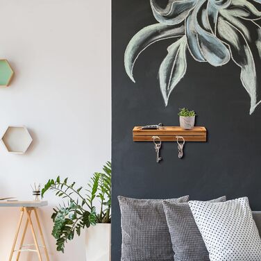 Бамбукова дошка для ключів, ключниця 29,5x6x4,5 см дерев'яна ключниця ключниця ключниця