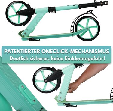 Самокат для дітей від 5 років I Складаний міський самокат з великими колесами I Педальний самокат для дорослих вантажопідйомністю