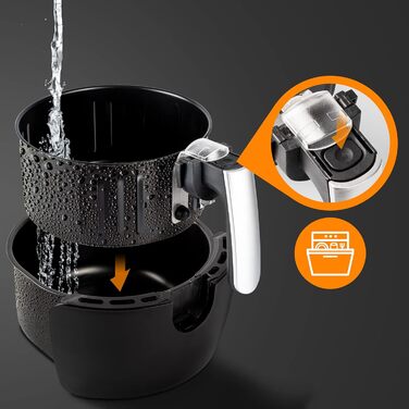 Фритюрниця MONZANA 3.6 л з антипригарним покриттям 9в1 Функція 80-200C Cool Touch Посудомийна машина Безпечна кухня Фритюрниця Духовка з гарячим повітрям Чорний