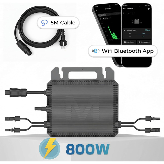 Балконна електростанція SUNNIVA 920 Вт з накопичувачем 2,24 кВтгод Marstek B2500-D, двофазна розетка FULLBLACK, комплект фотоелектричної сонячної системи з накопичувачем сонячної енергії, 2 двосторонні модулі скло-скляні N-типу потужністю 460 Вт 920/800 В