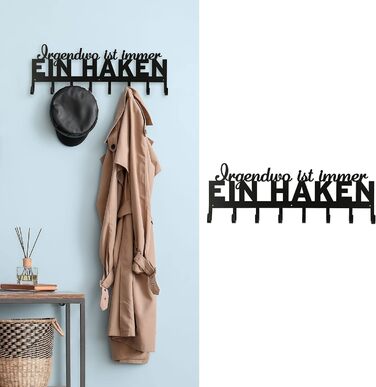 Вішалка для одягу Cepewa, щоб повісити Десь завжди є гачок кажучи 8 гачків 70x25x5см залізо гачки для пальто гачок вішалка (1 x ві