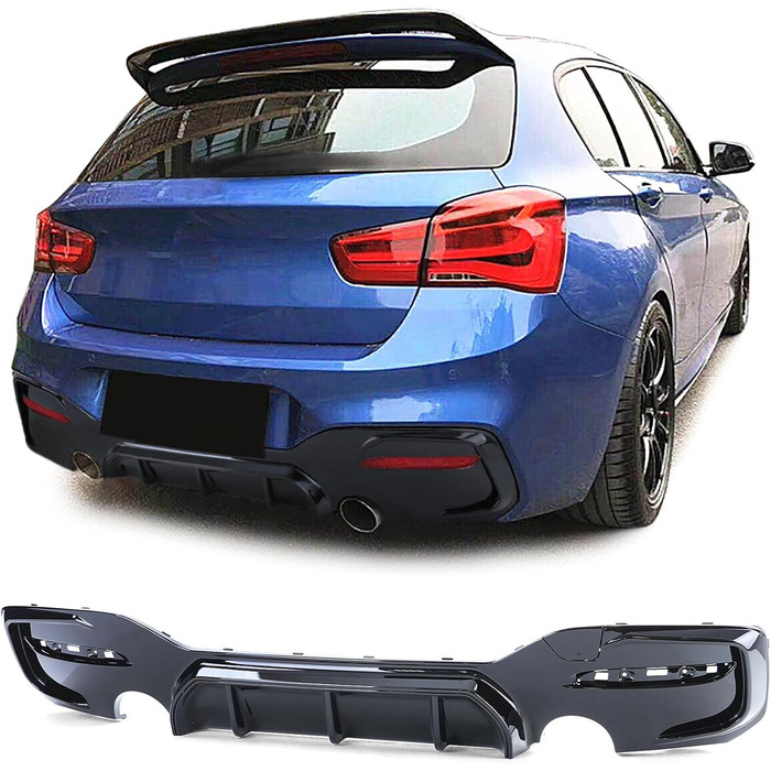 Спортивний задній дифузор Black Gloss підходить для BMW 1 Series F20 F21 15-19 LCI M135 M140