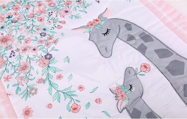 Комплект постільної білизни для дитячого ліжечка Baevellery, 3 предмети, м'яке дитяче ліжечко, візерунок жирафа, сірий